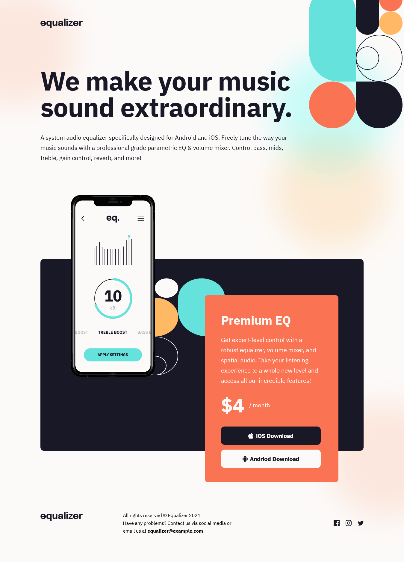 equalizer landing page